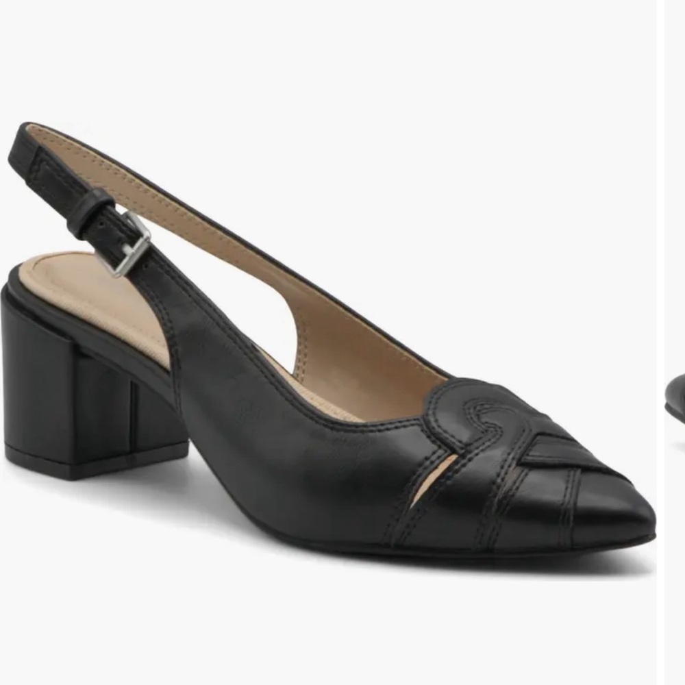 Adrienne Vittadini Black Slingback with Block Heel